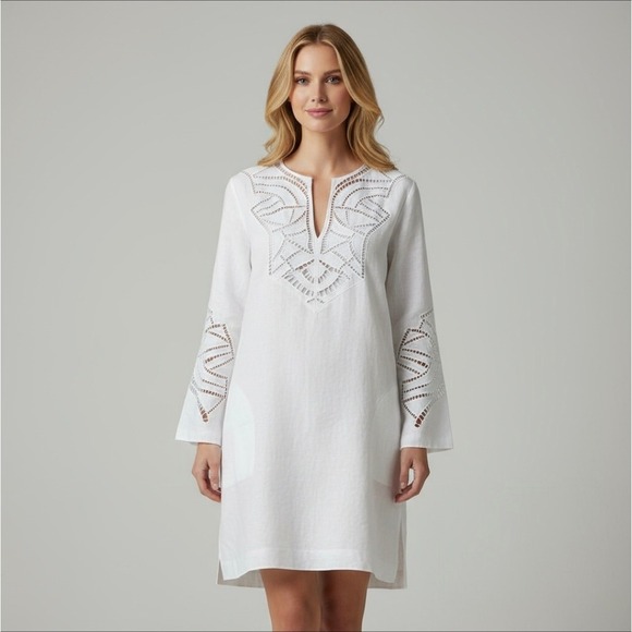 Ralph‎ Lauren - Purple Label Eyelet Linen Duster Dress - Size: US 8